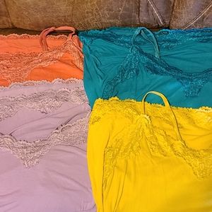 4 Lane Bryant lace trim camis. Little bit worn.